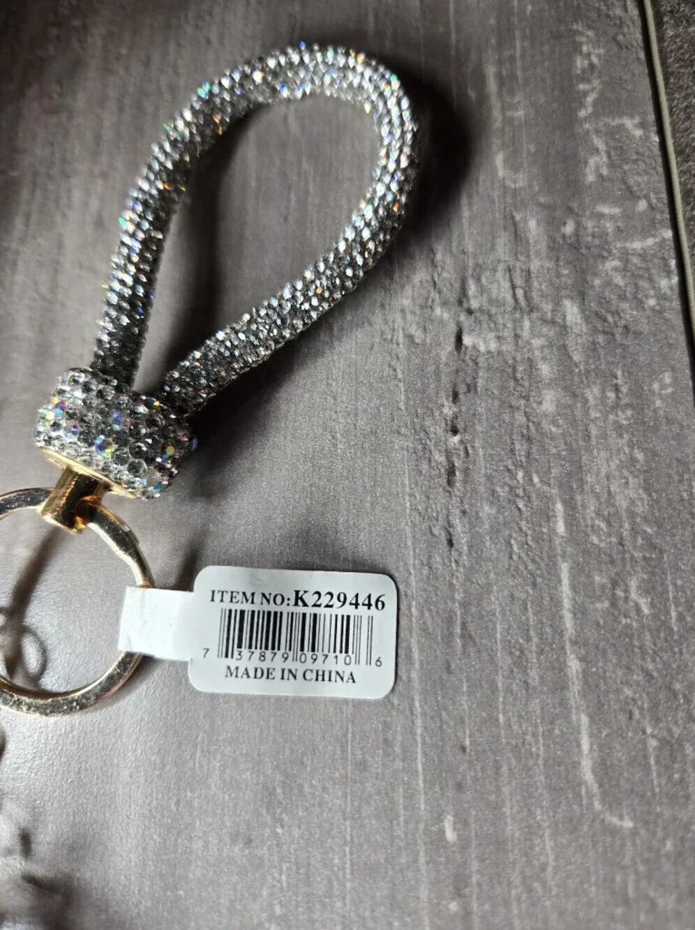 NWT Sparkling Crystal Loop Purse Keychain Wristlet - Silver Sparkle